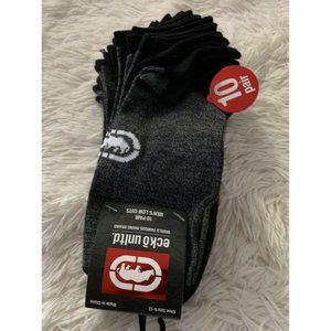 Men’s 10 pairs Socks Size 10-14 ecko unltd Size Shoes 6-12 Low Cuts Black